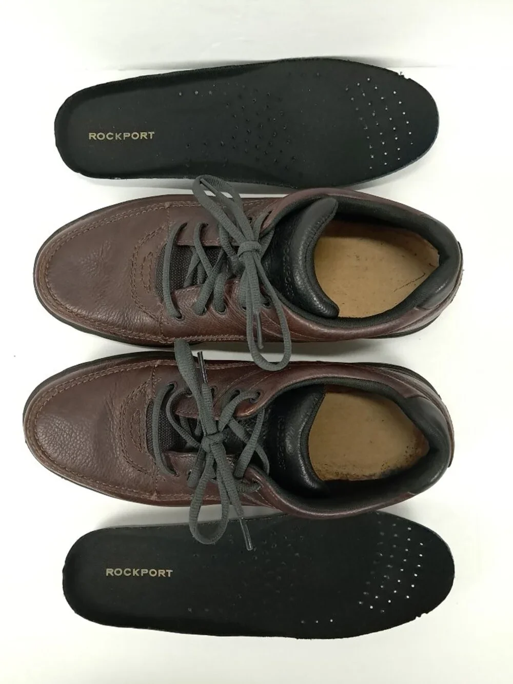 Rockport World Tour Walking Shoes Men 11 W WIDE Brown Leather Oxfords MWT11